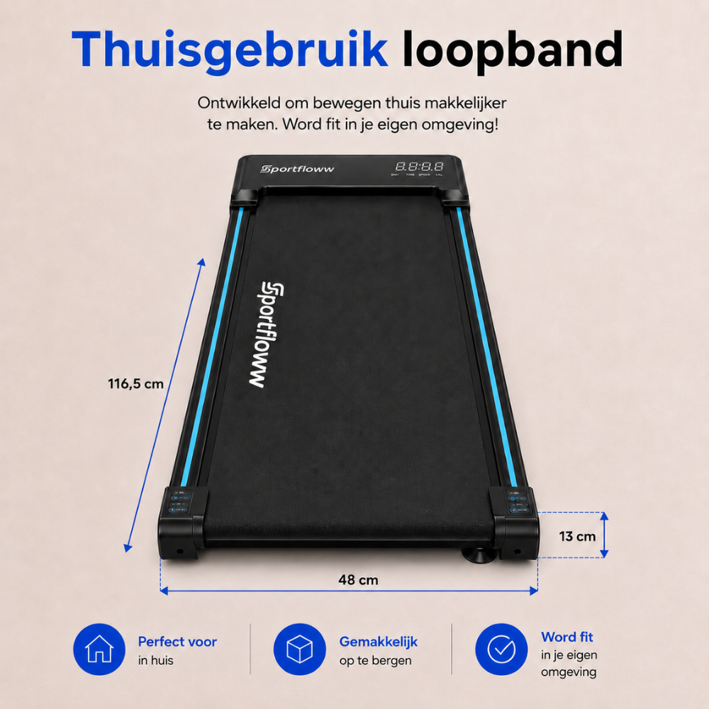 Sportfloww Loopband 8 km/h - 5% Incline